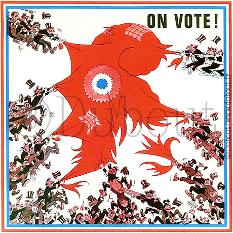Albert Dubout, On vote !, 1973